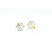Women's Ear tops studs Earring pair white Gold Plated round Zircon Stone